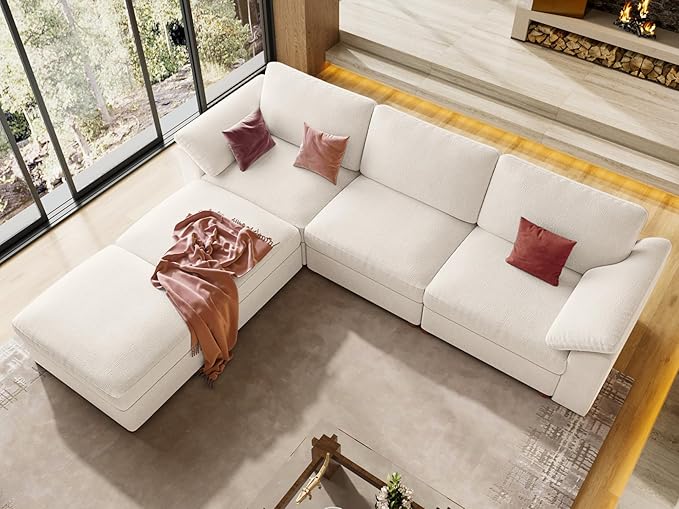 EASE MOOSE Oversized U Shape Sectional Modular Sofa,Wide Deep seat Sectional Sofa,Comfortable Cloud Modular Sofa
