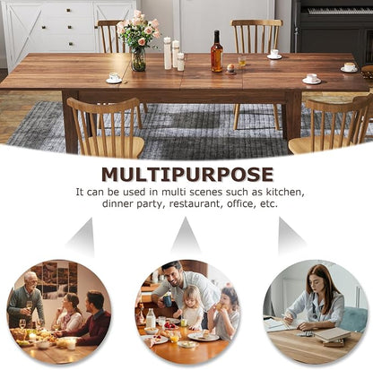 Extendable Dining Table for 6-10 People,70.87''-106.4''Modern Space-Saving Wood Kitchen Table,Rectangle Folding Conference Meeting Table for Living Meeting Room Kitchen,Walnut