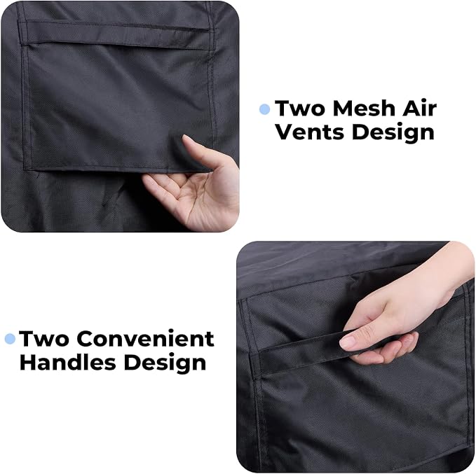 Fire Pit Cover with Air Vents and Handles, Rectangular 45 inch(45" Lx32 Wx27 H) Fire pits Table Covers Build-in Buckle Straps and Adjustable Drawstring, Heavy-Duty and Weather-Resistant Oxford Fabric