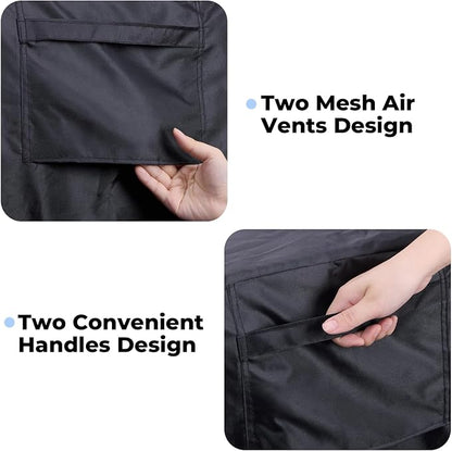 Fire Pit Cover with Air Vents and Handles, Rectangular 45 inch(45" Lx32 Wx27 H) Fire pits Table Covers Build-in Buckle Straps and Adjustable Drawstring, Heavy-Duty and Weather-Resistant Oxford Fabric