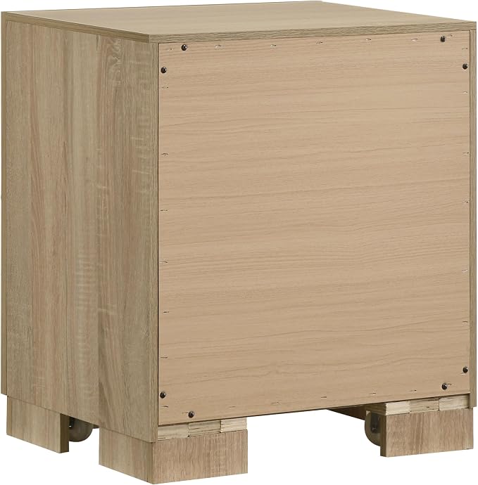 Coaster Home Furnishings - Arielle - Wood - 4-Piece Bedroom Set with Storage Bed, Channel-Tufted Headboard, Bookcase Panels and Transitional Style - Bedroom - Queen Size - Light Oak - 223111Q-S4