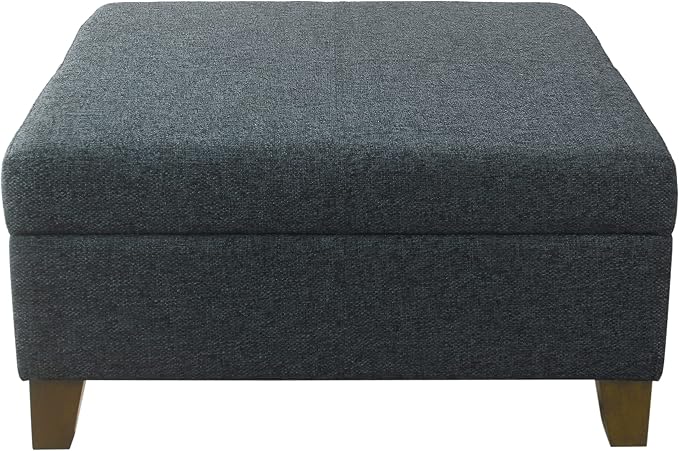 HomePop 32" Square Storage Ottoman - Textured Navy