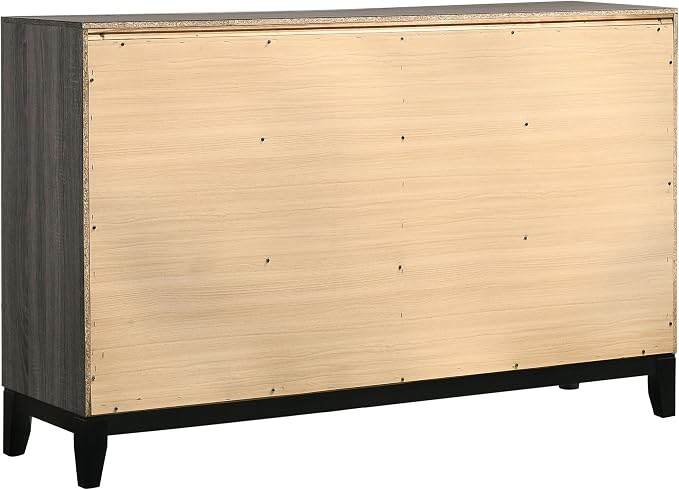 Coaster Home Furnishings - Watson - Wood - 6-Drawer Dresser with Curved Pull Handles, Groove Detailing, and Nickel Hardware - Bedroom - Gray Oak - 212423