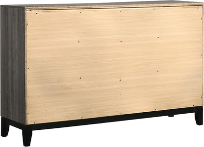 Coaster Home Furnishings - Watson - Wood - 6-Drawer Dresser with Curved Pull Handles, Groove Detailing, and Nickel Hardware - Bedroom - Gray Oak - 212423
