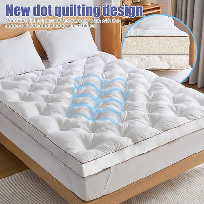 WhatsBedding 4 Inch Memory Foam Mattress Topper Twin for Back Pain Relief, Filled with Breathable Gel Memory Foam, Fluffy Comfort Supportive Pillow Top Mattress Topper, 75x39x4in