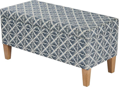 HomePop 36" Decorative Storage Bench - Blue Geometric Pattern