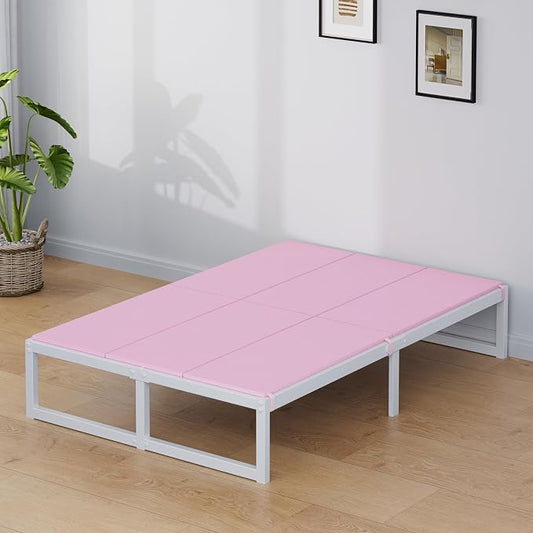 Lutown-Teen Bunkie Board Queen High-Density Polymer Bed Support Bunkie Board Queen Size Anti-Sag, Breathable, Moisture Resistant, Noise Minimizing, Pink