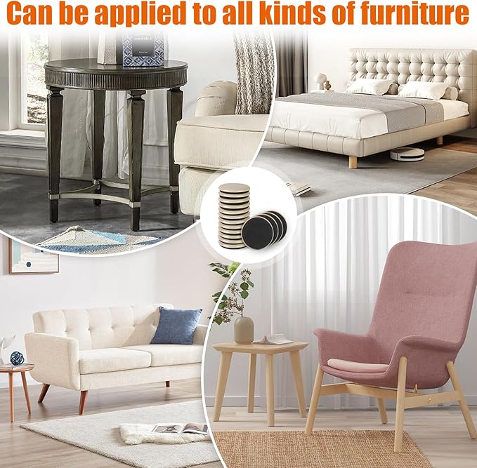 16PCS Furniture Sliders, 2 12/25" Furniture Sliders for Hardwood Floors, Reusable for Carpet, Heavy Duty Furniture Movers Sliders, Carpet, Floor Protectors (Beige)