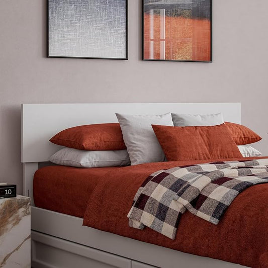AFI, Orlando Full Adjustable Modern Solid Wood Panel Headboard, White