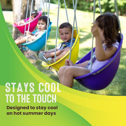 Swurfer Coconut Toddler Swing – Comfy Baby Swing Outdoor, 3- Point Adjustable Safety Harness, Secure, Safe Quick Click Locking System, Blister-Free Rope, Easy Installation, Ages 6-36 Months
