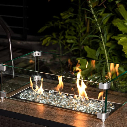 GASPRO 10 Pound Fire Glass Diamonds - 1inch Clear Fire Glass for Propane Fire Pit, Decorative Fire Pit Glass Rocks for Gas Fireplace, Crystal Luster
