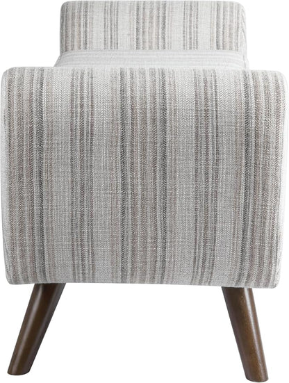 HomePop 60" Modern Storage Bench - Gray Striped Pattern