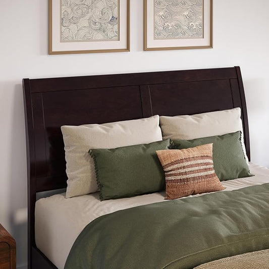 AFI, Portland Full Sleigh Solid Wood Panel Headboard, Espresso