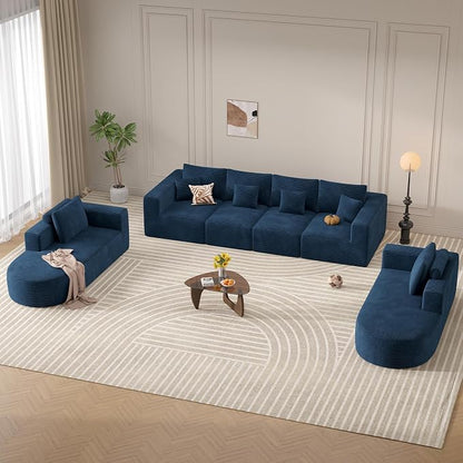 Living Room Furniture Sets,Modern U Shaped Modular Sectional Sofa,Convertible Cloud Couches for Living Room,Comfy 4 Seater with 2 Chaise Furniture Set, Boneless Couch Sofa,1 PCS