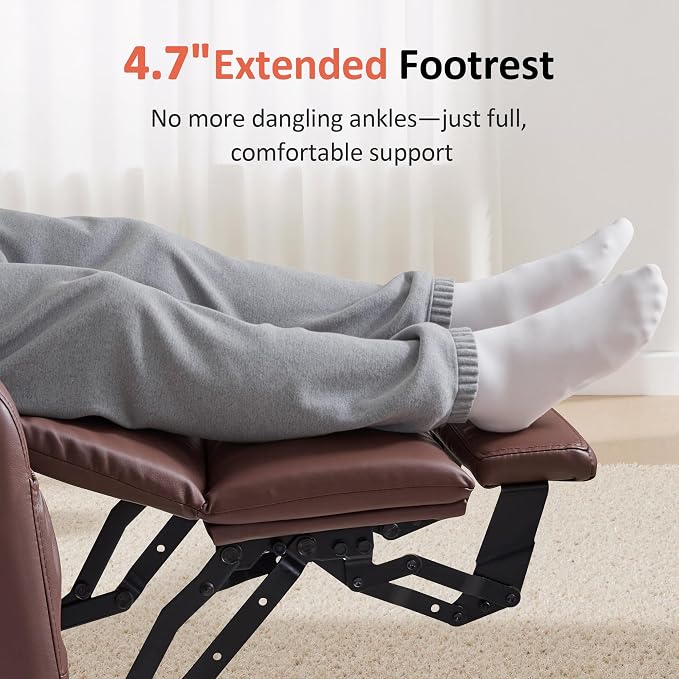 MCombo Large Power Lift Recliner Chair with Massage and Heat for Tall Elderly People, 3 Positions, Cup Holders, and USB Ports, Faux Leather 7516 (Large, Light Brown)