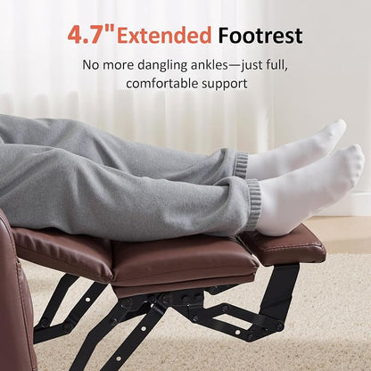 MCombo Large Power Lift Recliner Chair with Massage and Heat for Tall Elderly People, 3 Positions, Cup Holders, and USB Ports, Faux Leather 7516 (Large, Light Brown)