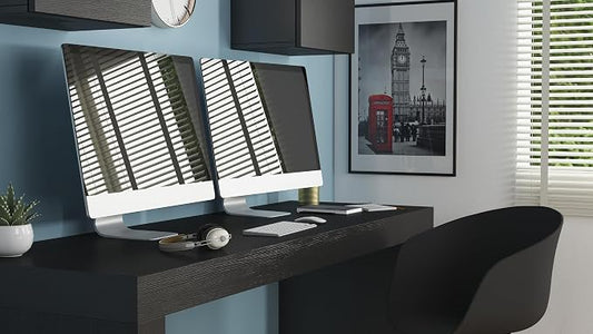 Mobili Fiver, Evolution Desk 70.9 x 23.6 in, Ashwood Black with Two Legs, Made in Italy