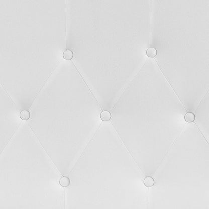 EMMA + OLIVER Tufted Upholstered Full Size Headboard in White Fabric