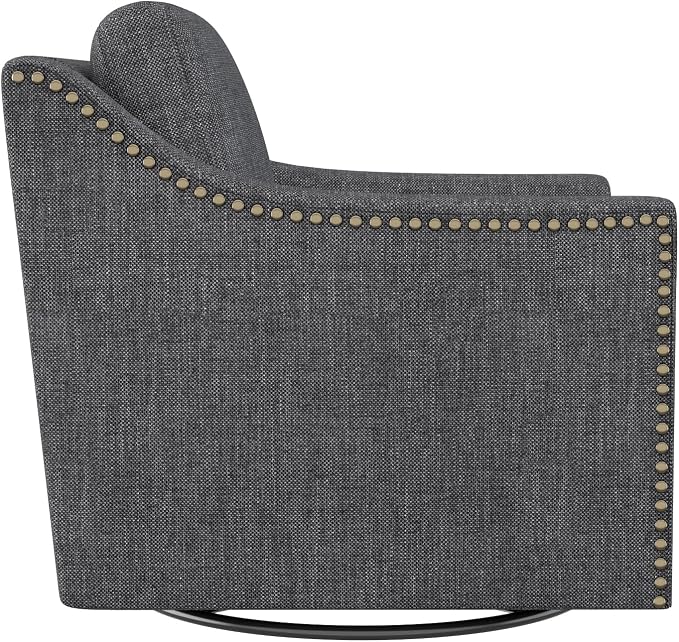 Swivel Accent Chair Set of 2，Armchair，Bronze Nail Decoration Comfy Living Room Chair,Single Sofa Chair，Reading Chairs,for Living Room Bedroom Reading Apartment (Black, 2 Black)