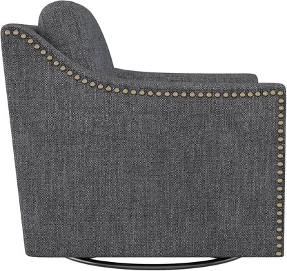 Swivel Accent Chair Set of 2，Armchair，Bronze Nail Decoration Comfy Living Room Chair,Single Sofa Chair，Reading Chairs,for Living Room Bedroom Reading Apartment (Black, 2 Black)