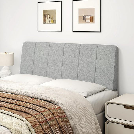 Full Size Headboard Only-No Assembly, Upholstered Headboard Full Size Linen Fabric Modern Style Headboards Extra-Thick, Light Gray
