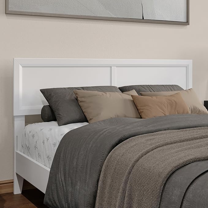 AFI, Sophia Adjustable Modern Queen Wood Headboard, White