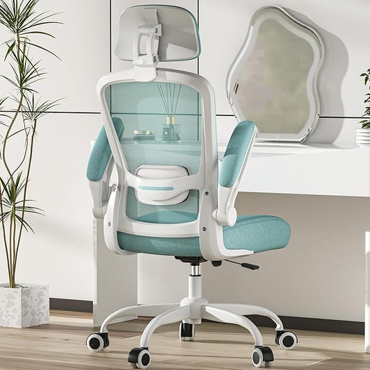 Mimoglad Office Chair, High Back Ergonomic Desk Chair with Adjustable Lumbar Support and Headrest, Swivel Task Chair with flip-up Armrests for Guitar Playing, 5 Years Warranty