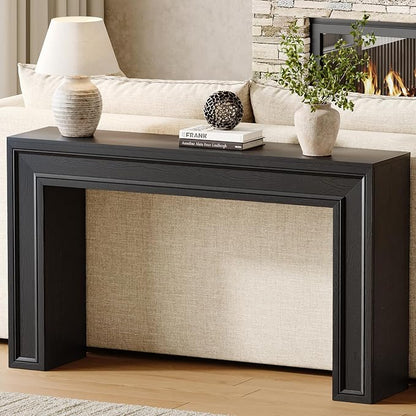 Rresyet 55 Inch Long Console Table, Sofa Table Behind Couch, Entryway Table, Farmhouse Entryway Table for Entrance, Hallway, Living Room (Black)