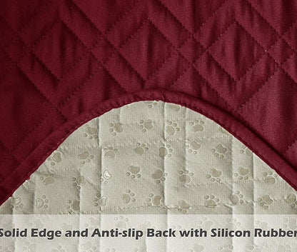 Ameritex Waterproof Nonslip Recliner Cover Stay in Place, Dog Chair Cover Furniture Protector, Ideal Recliner Slipcovers for Pets and Kids (Burgundy, 30'')