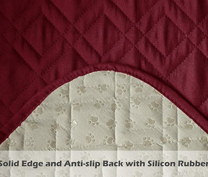 Ameritex Waterproof Nonslip Recliner Cover Stay in Place, Dog Chair Cover Furniture Protector, Ideal Recliner Slipcovers for Pets and Kids (Burgundy, 23")