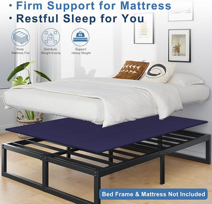 Lutown-Teen Bunkie Board Twin XL Under Mattress High-Density Polymer Bunkie Board Twin XL Size Anti-Sag, Breathable, Moisture Resistant, Noise Minimizing, Blue