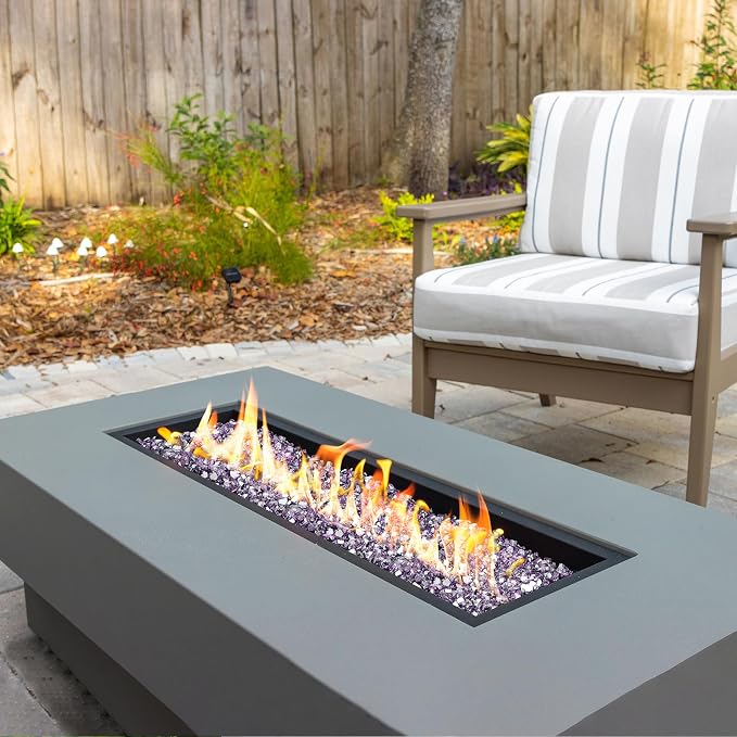 Mr. Fireglass 10 Pounds Fire Glass - 1/2 Inch High Luster Reflective Tempered Glass Rocks for Fireplace Fire Pit Table and Landscaping, Purple
