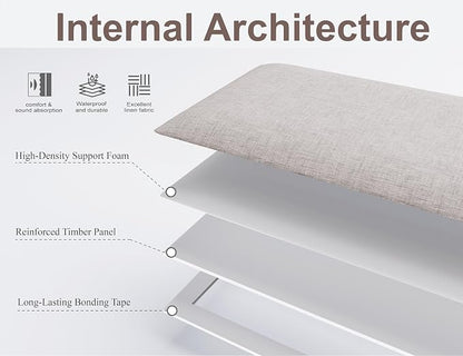 Peel and Stick Upholstered Wall Mounted Headboard King Size, 12 Panels Tufted Fabric Headboard,Wall Mounted Headboards, Interior Wall Panels for Bedroom, 10"x24" Beige