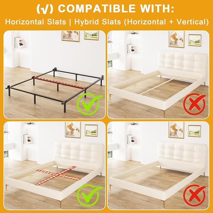 Lutown-Teen 2 Inch Split Cal King Box Spring Low Profile, Heavy Duty Metal Bunkie Board California King, Easy Assembly, Noise Free