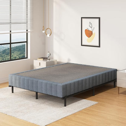 SHLAND King Box Spring, 9 Inch Box Springs King Size Basics Bed Base, Mattress Foundation, Black Heavy Duty Metal Structure with Cover,Easy Assembly