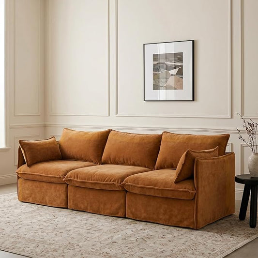 Cloud Modular Sofa, Oversized Deep Seat Comfort, Luxe Chenille | Fully Removable Washable Covers, Memory Foam Seat Cushions, Premium Fabric
