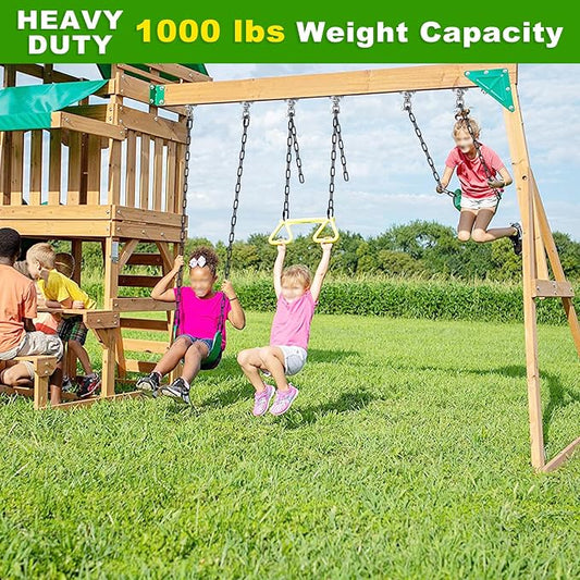 BeneLabel 2Pcs 65" Swing Chain Heavy Duty 1000 LBs Capacity Hanging Chains Porch Swing Chains and Hooks Black Coated Chain for Hammock Chairs, Hanging Chair, Punching Bags, for Indoor and Outdoor