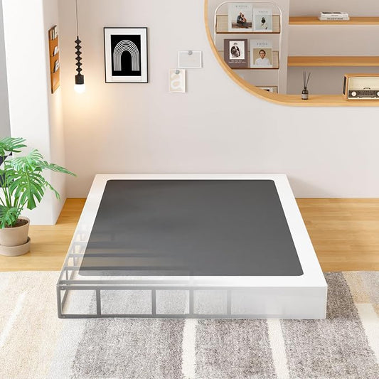 EMODA King Box Spring 9 Inch Heavy Duty Bed Base Metal Mattress Foundation with Fabric Cover, 3000LBS Max Weight Capacity, Noise Free, Easy Assembly
