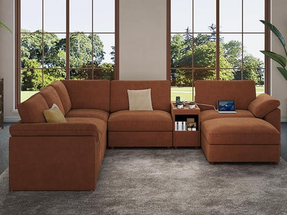EASE MOOSE Oversized L Shape Sectional Sofa, Deep Seat Modular Couch