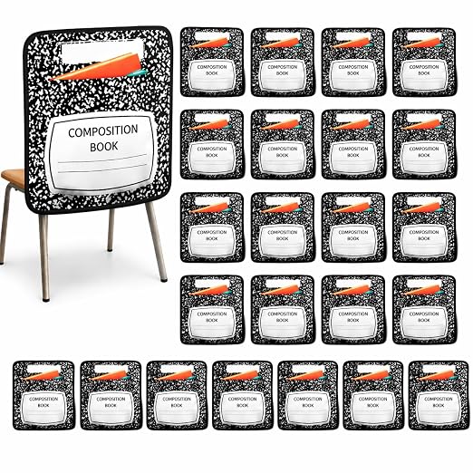 24Pcs Classroom Chair Bag Organizer, 17 * 19 Inch Chair Back Storage Bag Hanging Bag Seat Sacks with Name Tag Multi Pocket Teacher Supplies Suitable for Primary Schools Kindergartens Classrooms