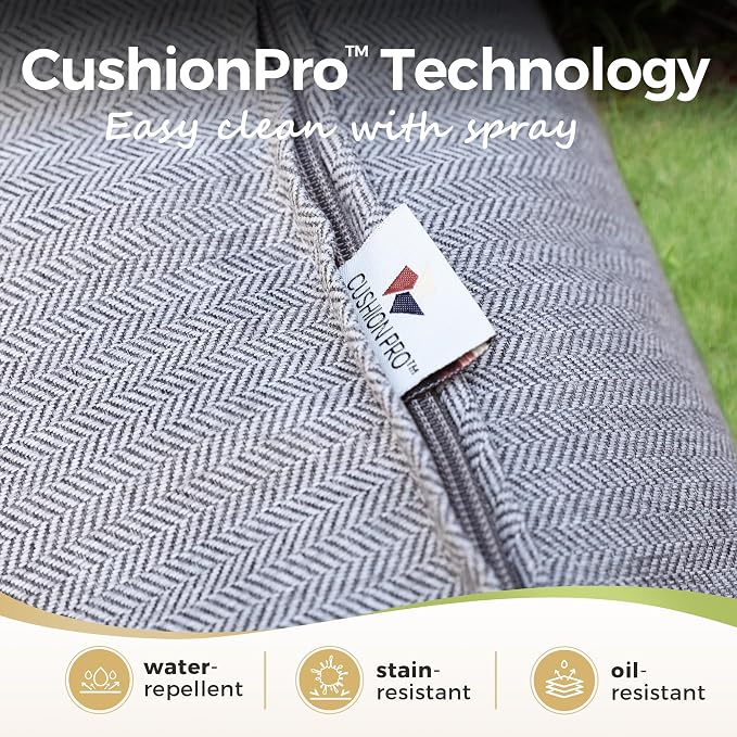 MIXPATIO Patio Couch Metal 3-Seat Outdoor Sofa Deep Seating Outdoor Furniture Grey Cushion for Front Porch, Deck, Balcony, Backyard, Sunroom