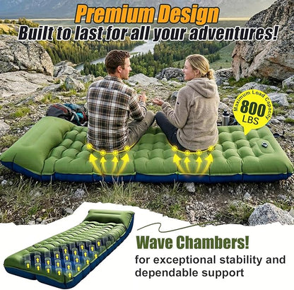 FUN PAC Camping Sleeping Pad,Ultralight Camping Mattress with Pillow, Built-in Foot Pump Inflatable Sleeping Pad Compact for Camping,Backpacking, Hiking,Traveling