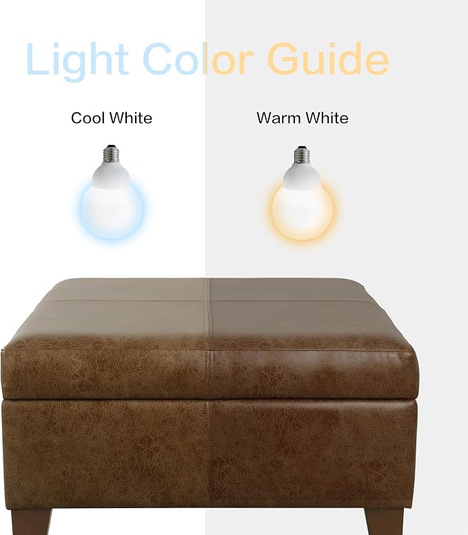 HomePop 28" Faux Leather Square Storage Ottoman - Brown