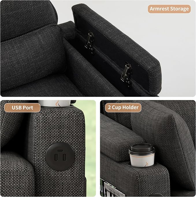 L-Shaped Sectional Sofa with Storage, Reversible Sleeper Sofa Couch with Chaise, Soft Fabric Upholstered Modular Couch with Cup Holder & Side Pockets, 1000lbs Capacity for Living Room