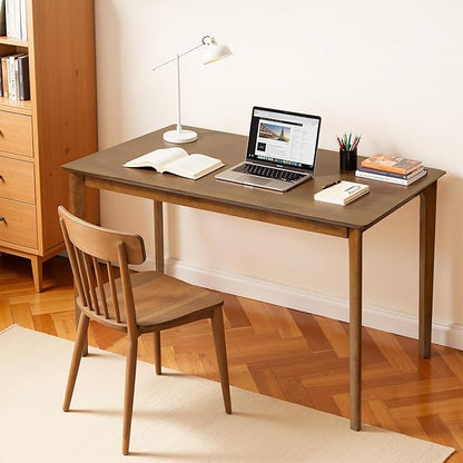 Hokway Small Dining Table for 4-6 People, 43 Inch Rectangular Solid Wood Kitchen Table for Small Space, Easy Assembly, Dining Room Table for Home, Apartment, Office, Walnut