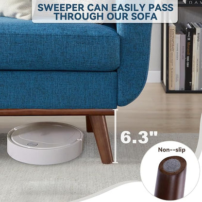 Kingfun 77.2" W Loveseat Sofa, Mid Century Modern Decor Love Seat Couches for Living Room, Button Tufted Upholstered Furniture, Solid & Easy to Install Small Couch for Bedroom Office Apartment, Blue