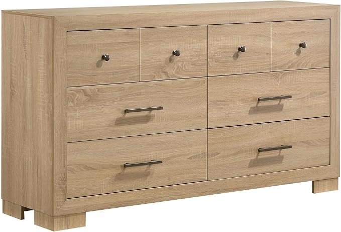 Coaster Home Furnishings - Arielle - Wood - 5-Piece Bedroom Set with Storage Bed, Channel-Tufted Headboard, Bookcase Panels and Transitional Style - Bedroom - Queen Size - Light Oak - 223111Q-S5