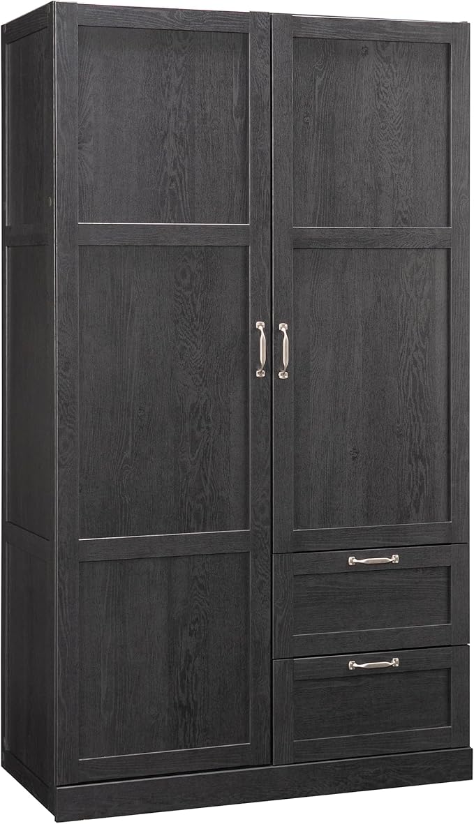 Sauder Miscellaneous Storage Armoire with Drawers, Raven Oak Finish