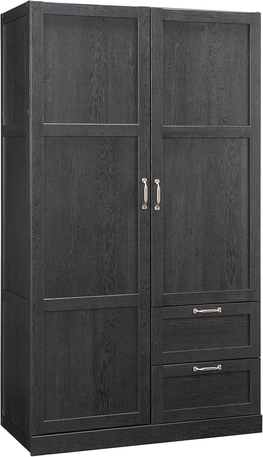 Sauder Miscellaneous Storage Armoire with Drawers, Raven Oak Finish