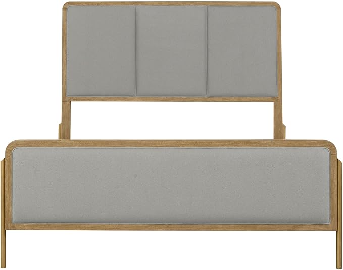 Coaster Home Furnishings Arini Coastal 5-Piece Bedroom Set Fabric Upholstered Eastern King Size Panel Bed Frame 56-inch Headboard Sand Wash and Grey 224301KE-S5